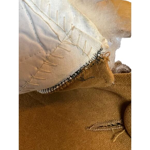 Vintage Stroller Coat 60s Mod Retro Sheep Fur Collar - Picture 9 of 16